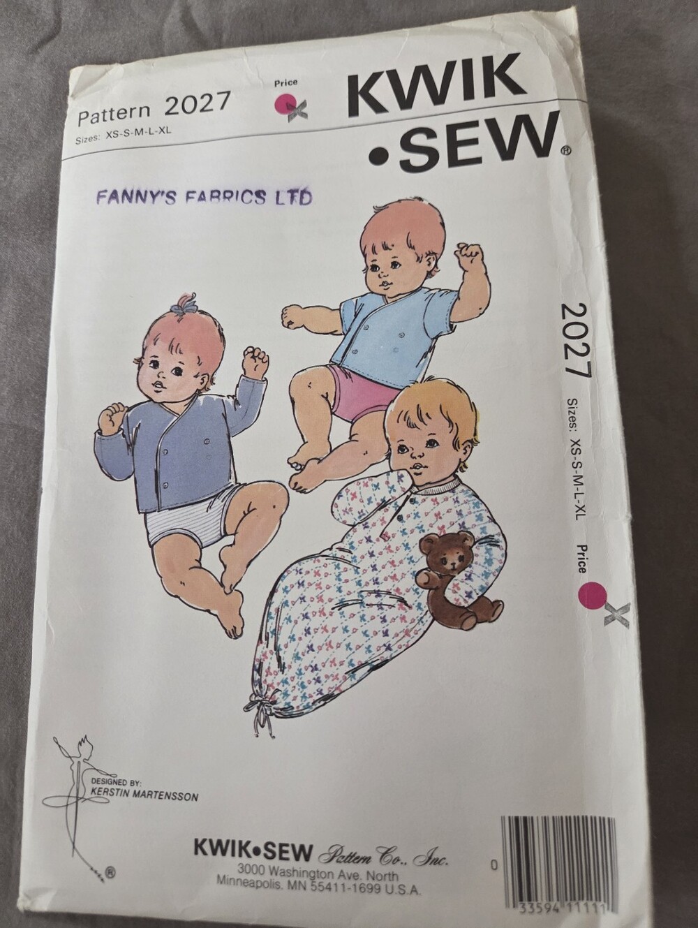 Kwik Sew 2027 Baby Kimono, Shirt & Panties Pattern